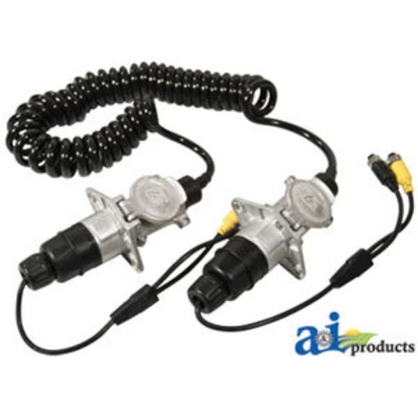 CabCAM Trailer Cable Kit, 7 Pin Coiled, Aluminum Connectors, 2 Camera Capability 12